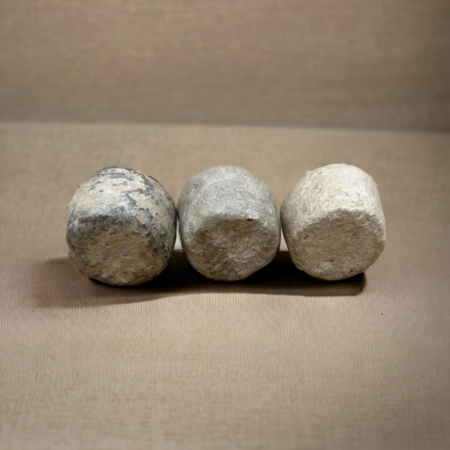 Antique tiny vintage stone pots (3)