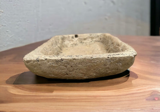 Square beige table bowl